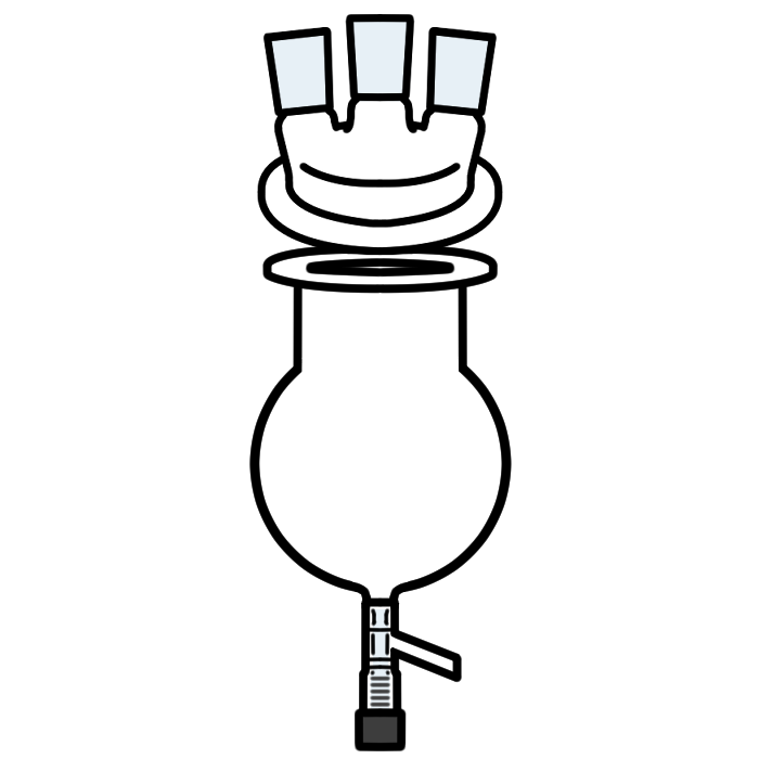 콕크부 플라스크형 반응조 세트, 3구